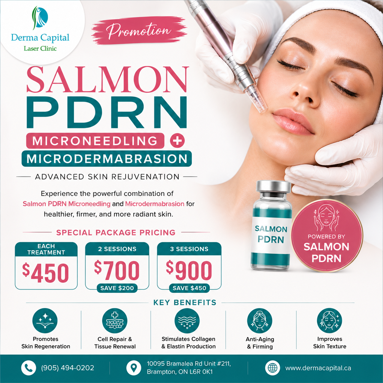 Salmon PDRN Microneedling and Microdermabrasion Promotion