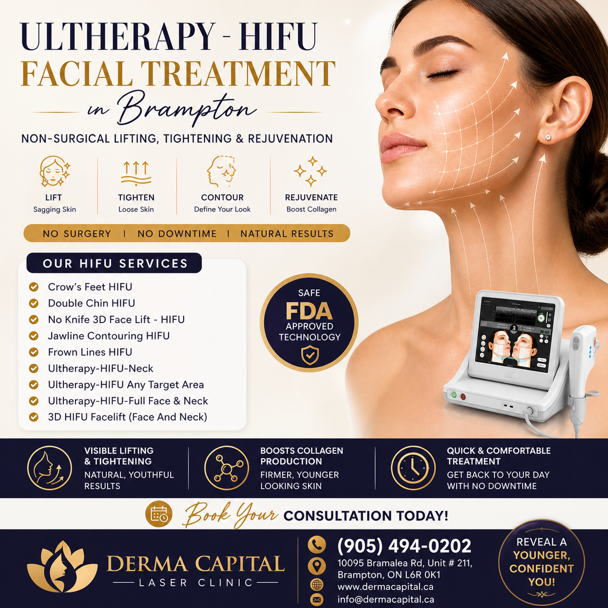 Ultherapy – HIFU Facial Treatment in Brampton: Non-Surgical Skin Tightening and Lifting