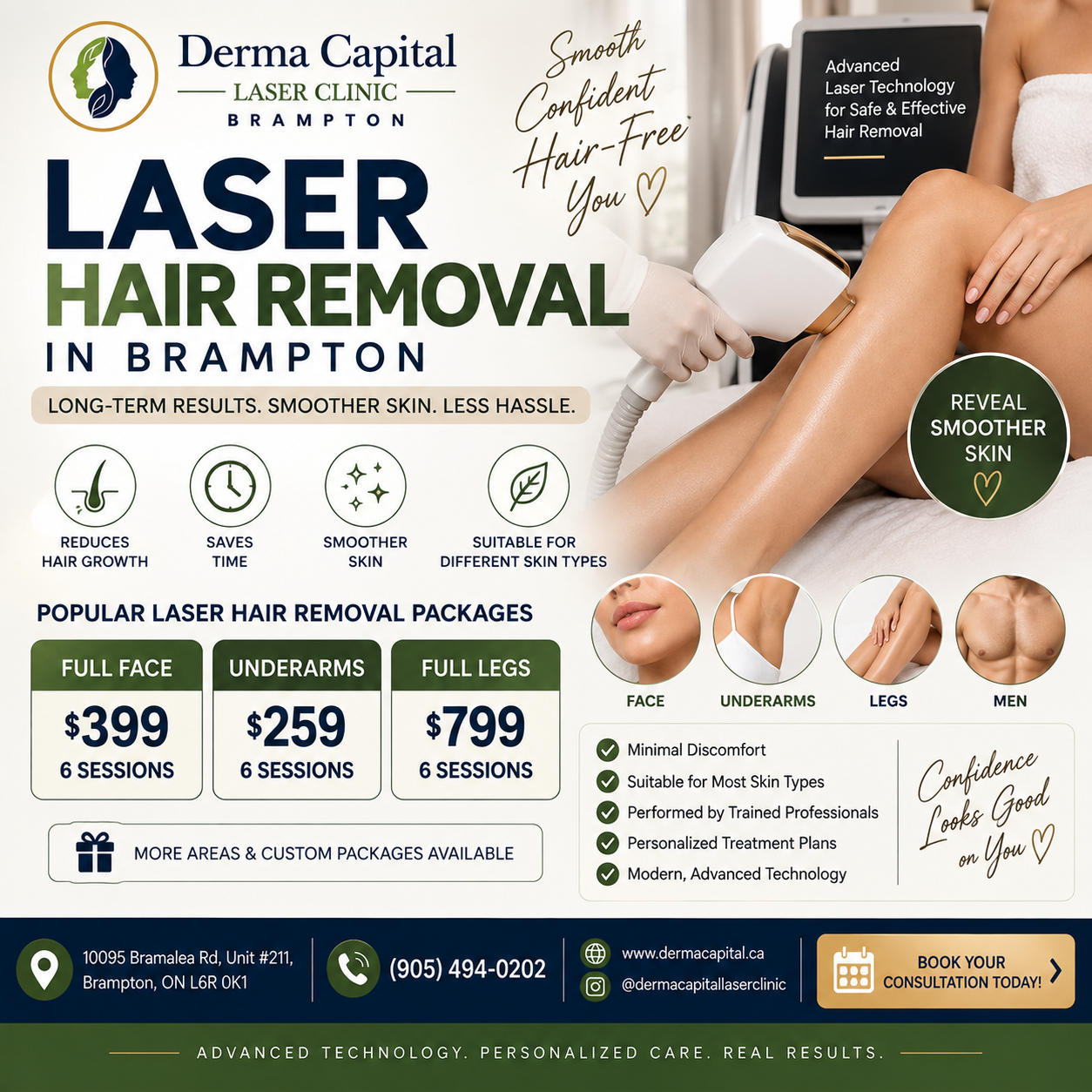 Laser Hair Removal Cost in Brampton: Prices, Packages, Sessions & What to Expect